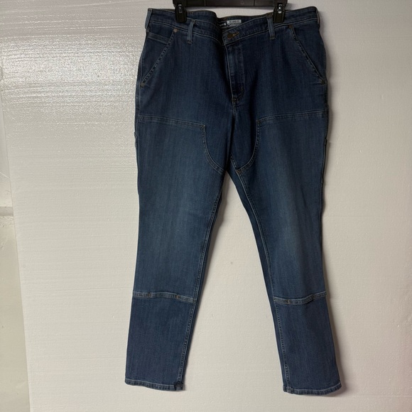 Carhartt Jeans Women 18 Tall Rugged Flex Relaxed Fit Double-Front Denim Stretch - Picture 2 of 10